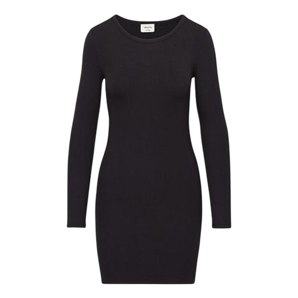 Wilfred Sleek Black Ribbed Bodycon Dress Size S